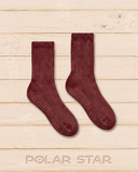 Chaussettes de Pilates antidérapantes Berry Anchor bordeaux, vue produit