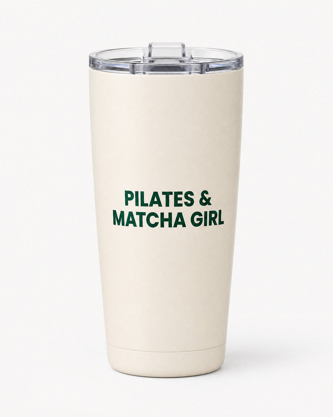 Pilates & Matcha Girl insulated mug, cream with lid, from the Polar Star x Maison Matcha gift set
