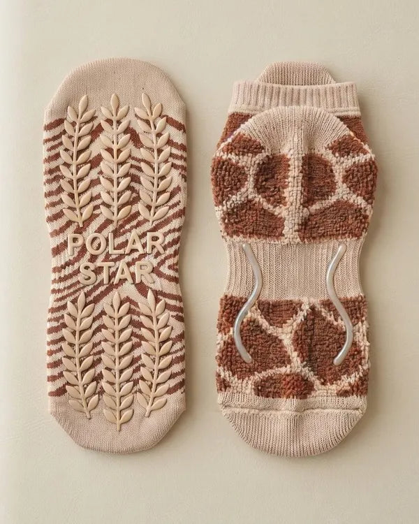 Outside: Grips the mat. Inside: Holds your foot.